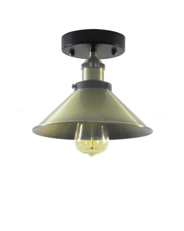 Flush Mount: Antique Brass Shade Light — Hangout Lighting LED Ceiling Lights  