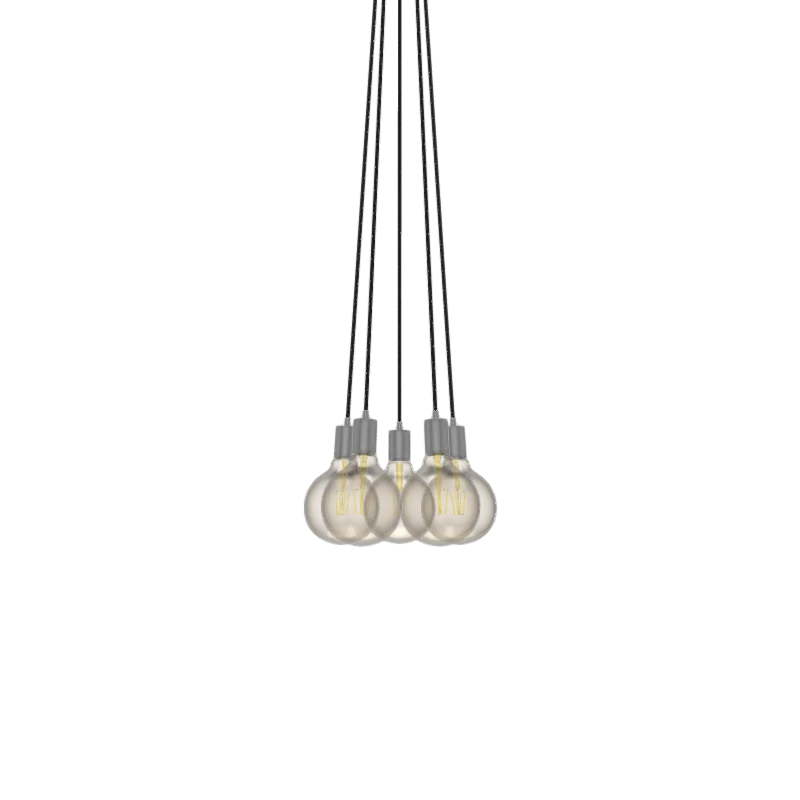 Cluster Chandelier - Even: 5 Pendant Nickel and Black — Hangout Lighting LED Pendant Lights  2700K
