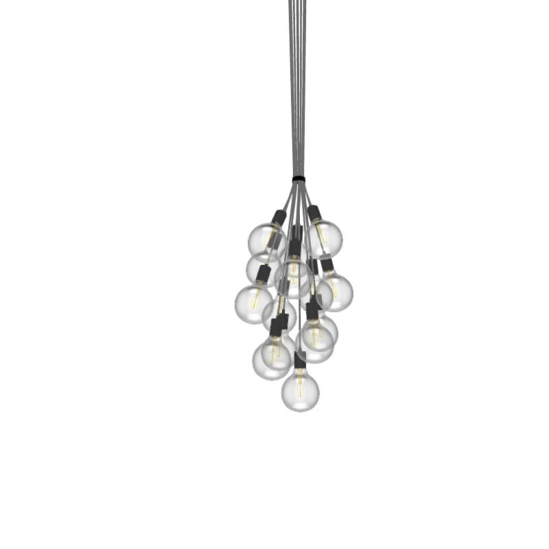 Cluster Chandelier - Grape: 14 Pendant Grey and Black — Hangout Lighting LED Pendant Lights  3500K