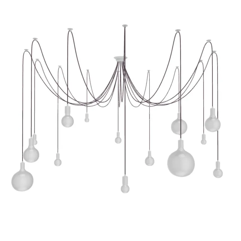 Swag Chandelier: 14 Pendant Mauve and White Globe Light Bulbs — Hangout Lighting LED Pendant Lights  