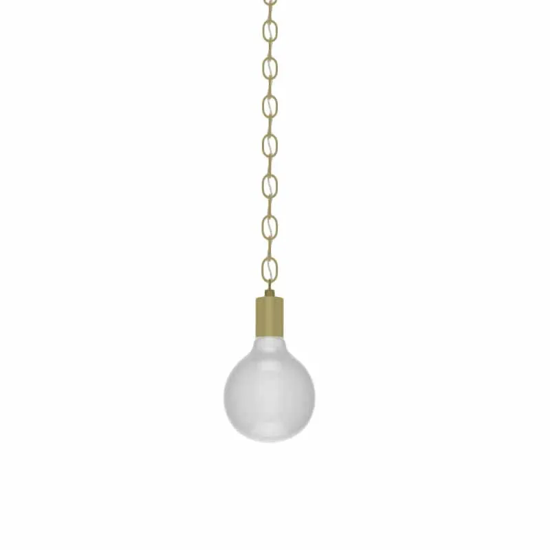 Single Pendant: Brass Chain with White Globe — Hangout Lighting LED Pendant Lights  3500K
