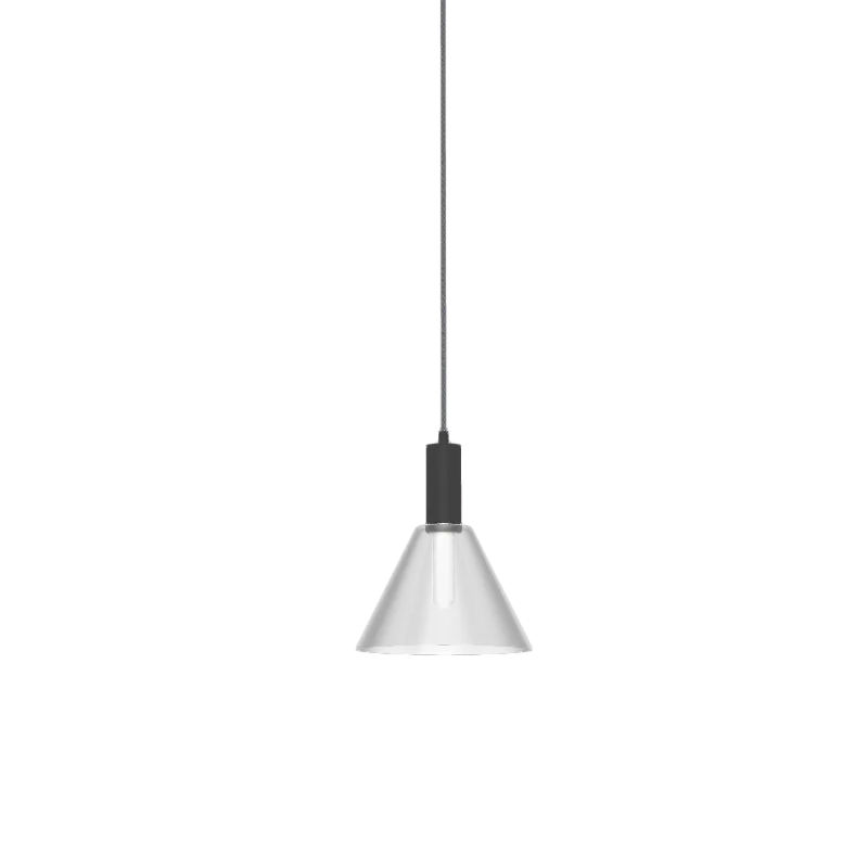 Single Pendant: Black with Glass Cone Shade — Hangout Lighting LED Pendant Lights  3500K