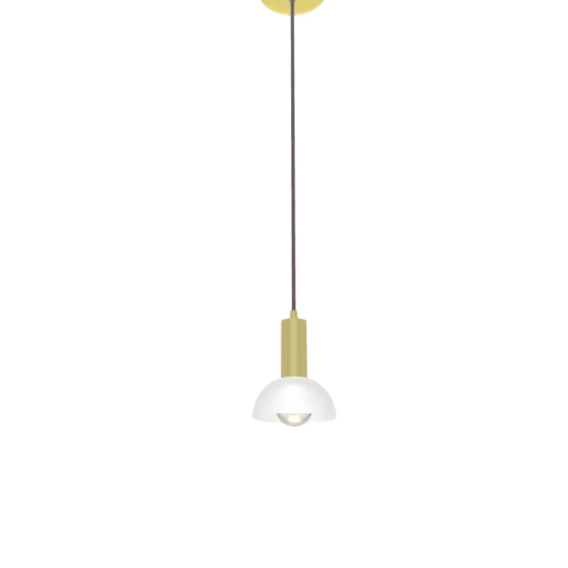 Single Pendant: Mauve and Brass with White Dome Shade — Hangout Lighting LED Pendant Lights  2700K