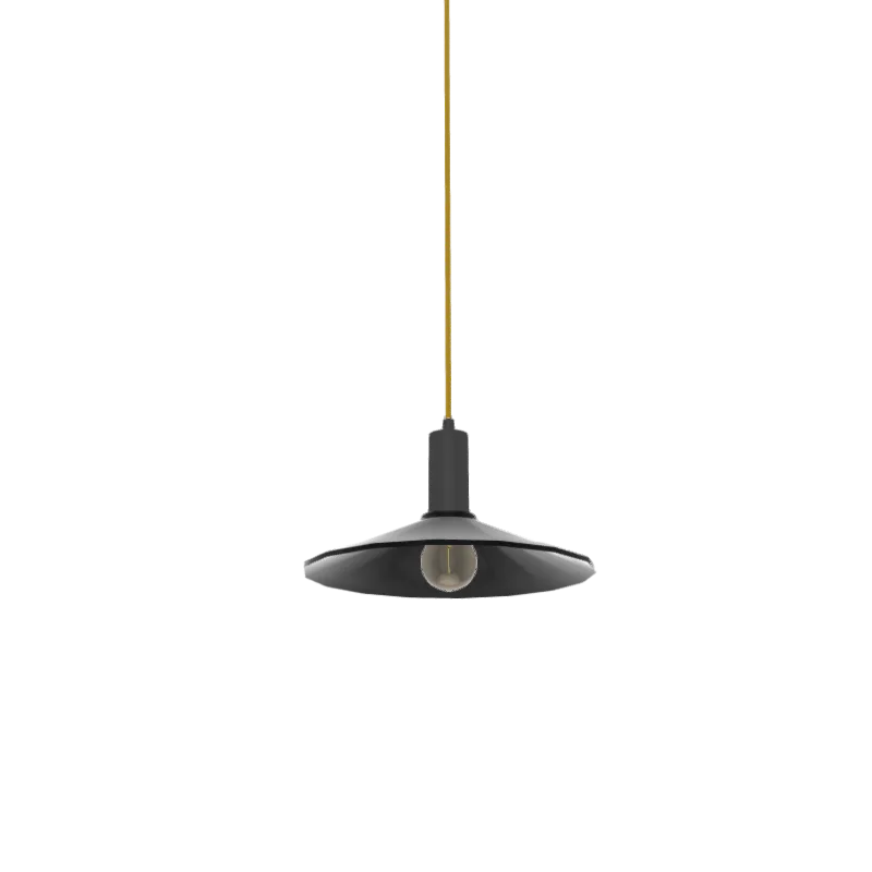 Single Pendant: Gold with Flat Black Shade — Hangout Lighting LED Pendant Lights  2700K