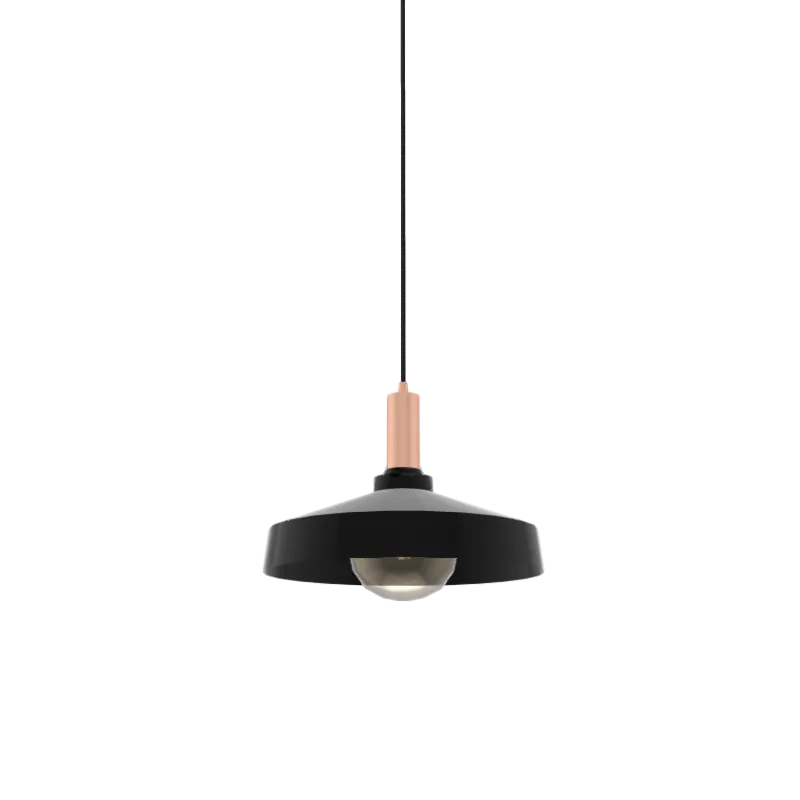 Single Pendant: Black and Copper with Industrial Shade — Hangout Lighting LED Pendant Lights  2700K