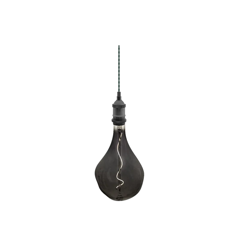 Single Pendant: Graphite with Uneven XL Pear Bulb — Hangout Lighting LED Pendant Lights  3500K