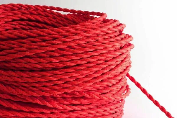 Red Twisted Fabric Cord by the Foot — Hangout Lighting LED Bulbs & Lamps  