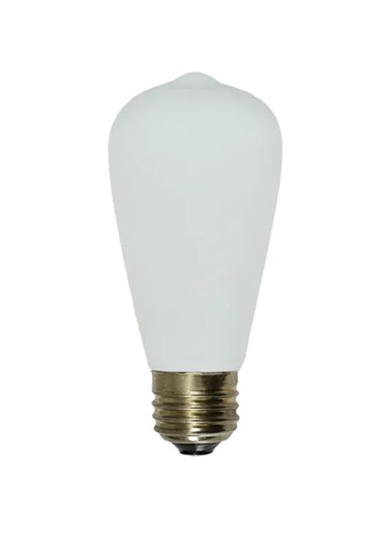 Bulb: LED - Porcelain Matte White Edison — Hangout Lighting LED Bulbs & Lamps 4.0W 3500K
