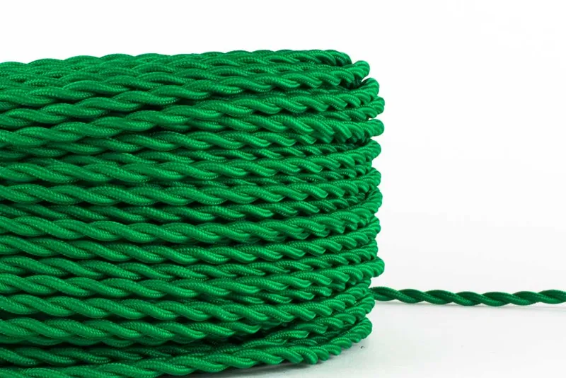 Green Twisted Fabric Cord by the Foot — Hangout Lighting LED Bulbs & Lamps  