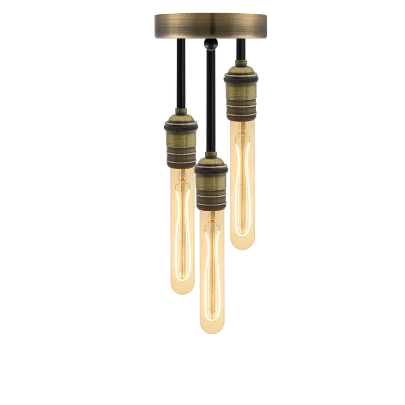 Triple Flush Mount: Vintage Antique Tubes — Hangout Lighting LED Ceiling Lights 4.0W 
