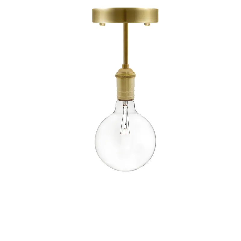 Long Flush Mount: Brass Clear Globe — Hangout Lighting LED Ceiling Lights 4.0W 