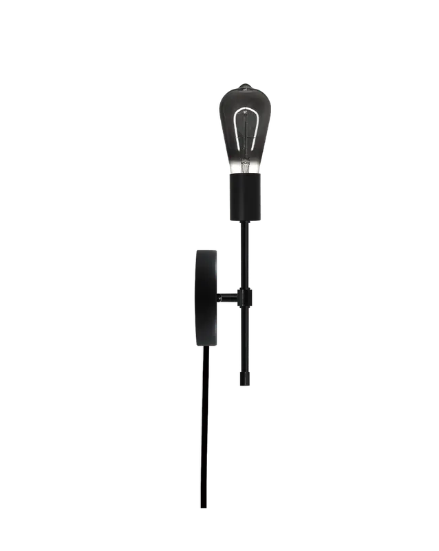 Plug-In Torch Wall Sconce: Black with Smoke — Hangout Lighting LED Wall Lights  
