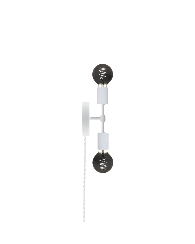 Plug-In Double Wall Sconce: White with Smoke — Hangout Lighting LED Wall Lights  