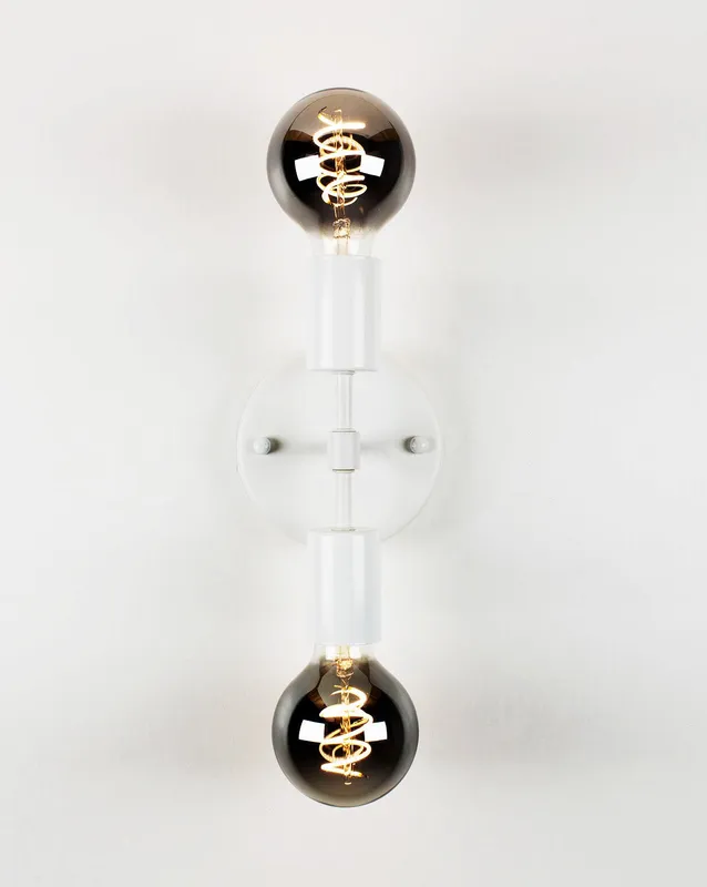 Double Wall Sconce: White with Smoke — Hangout Lighting LED Wall Lights  