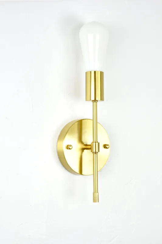 Torch Wall Sconce: Brass — Hangout Lighting LED Wall Lights  3500K