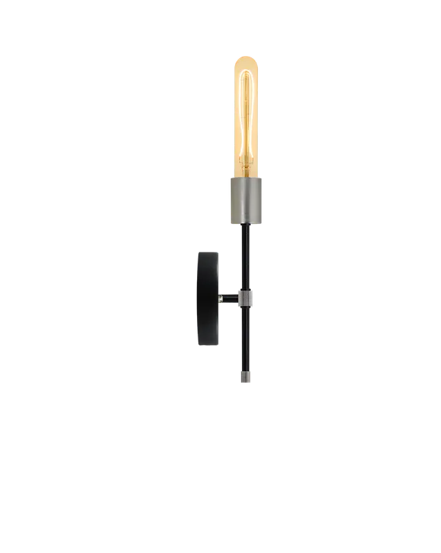 Torch Wall Sconce: Black and Nickel — Hangout Lighting LED Wall Lights  