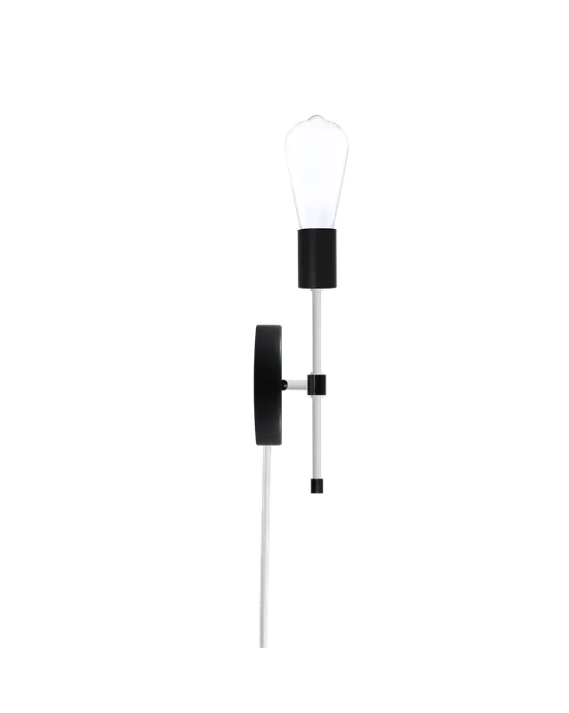 Plug-In Torch Wall Sconce: Black and White — Hangout Lighting LED Wall Lights  
