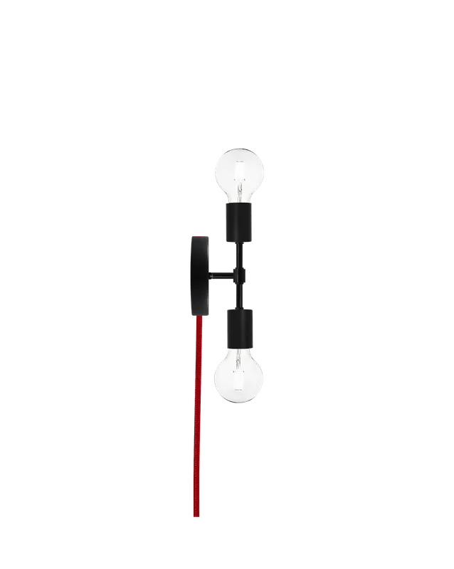 Plug-In Double Wall Sconce: Black and Red — Hangout Lighting LED Wall Lights  