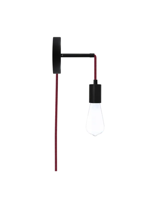 Plug-in Adjustable Wall Sconce: Black and Wine — Hangout Lighting LED Wall Lights  