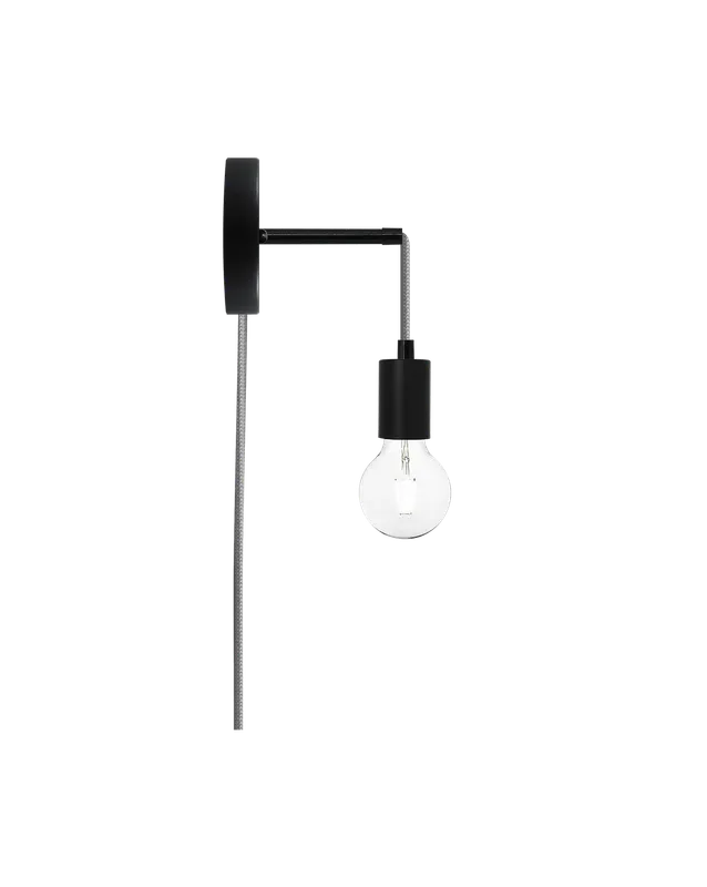 Plug-in Adjustable Wall Sconce: Black and Grey — Hangout Lighting LED Wall Lights  