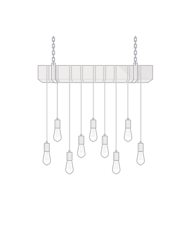 Faux Beam Wrap - 9 Pendants: Design Your Own — Hangout Lighting LED Linear Lights  