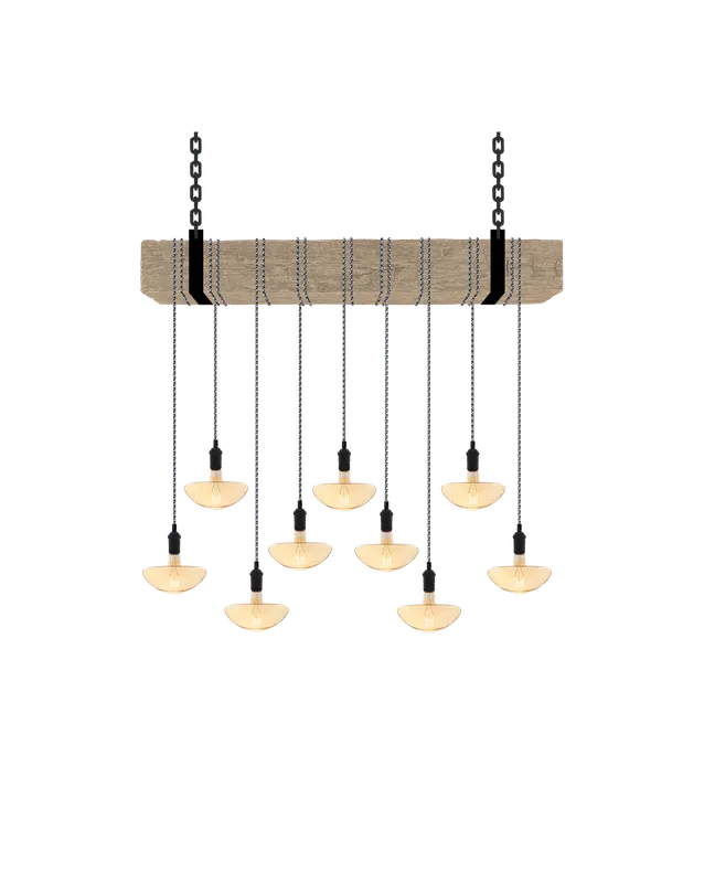 Faux Beam 9 Pendant Wrap: Grey with Amber Mushrooms — Hangout Lighting LED Linear Lights 4.0W 