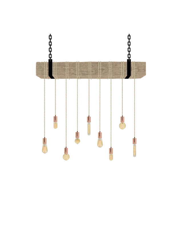 Faux Beam 9 Pendant Wrap: Beige and Copper — Hangout Lighting LED Linear Lights 40.0W 