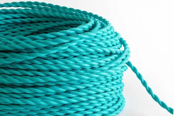 Turquoise Twisted Fabric Cord by the Foot — Hangout Lighting LED Bulbs & Lamps  