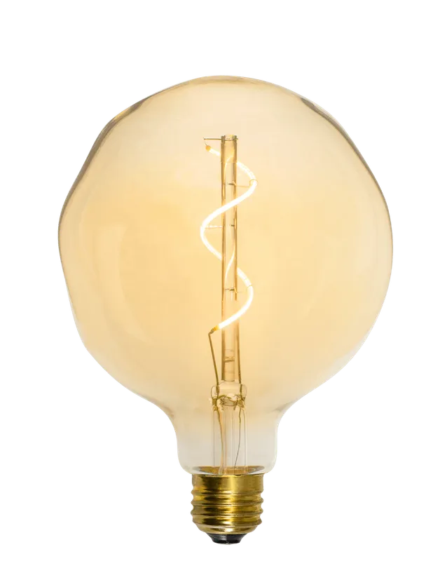 Bulb: LED Amber Uneven 5" Globe — Hangout Lighting LED Bulbs & Lamps 4.0W 2200K