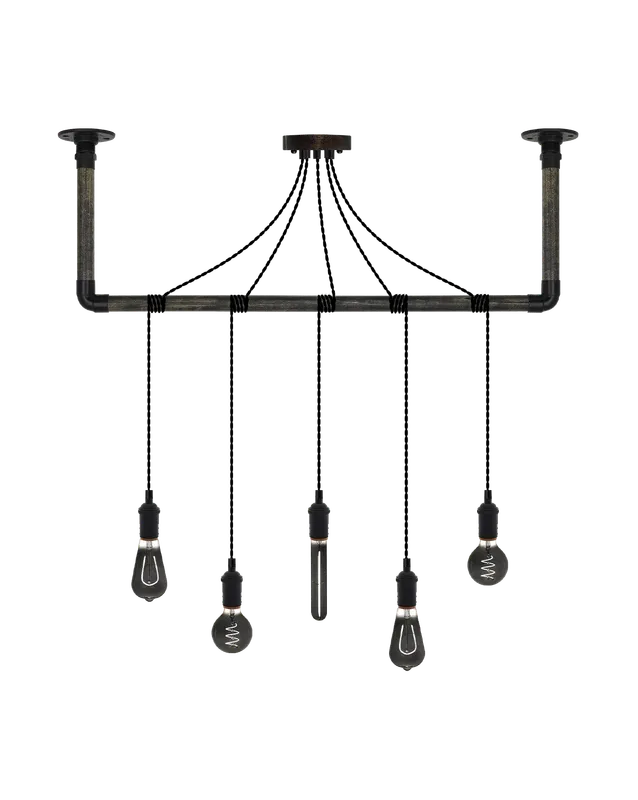 Wrap Chandelier: Black with Smoke — Hangout Lighting LED Linear Lights 4.0W 