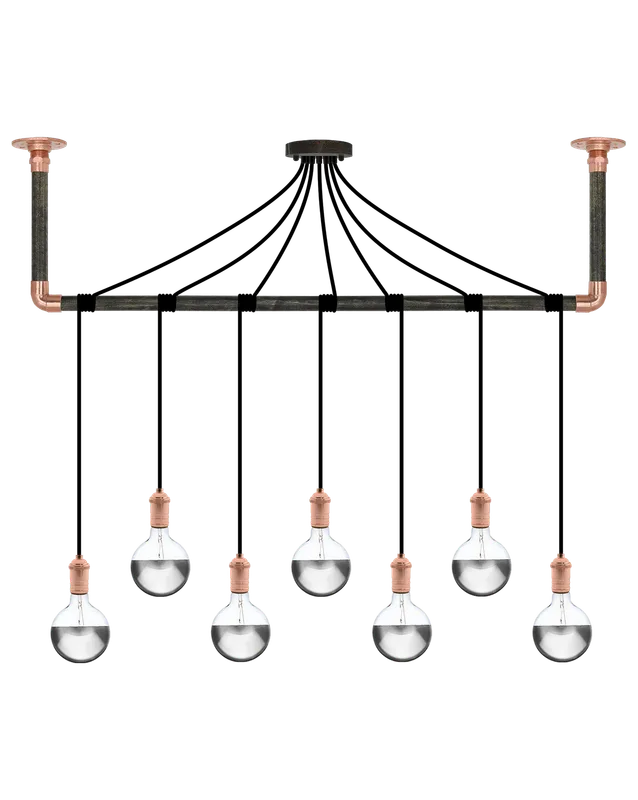 Wrap Chandelier: Black, Ebony and Copper — Hangout Lighting LED Pendant Lights 4.0W 