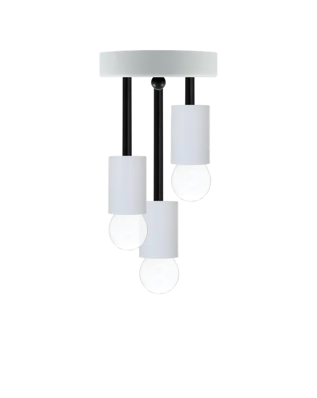 Triple Flush Mount: Modern Black and White — Hangout Lighting LED Ceiling Lights  