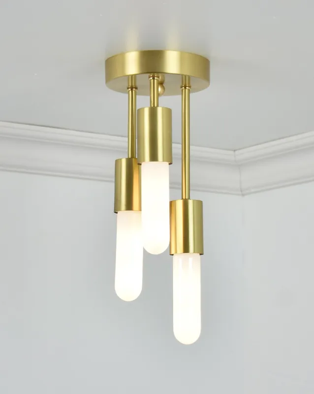 Triple Flush Mount: Modern Brass — Hangout Lighting LED Ceiling Lights  
