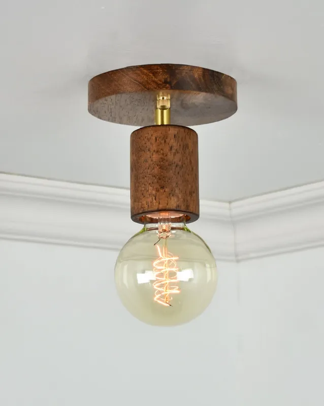 Flush Mount: Walnut Wood — Hangout Lighting LED Ceiling Lights  