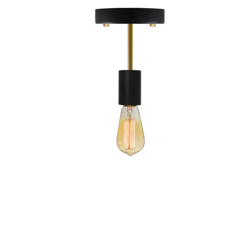Long Flush Mount: Modern Black and Brass — Hangout Lighting LED Ceiling Lights  