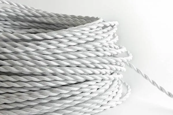 White Twisted Fabric Cord by the Foot — Hangout Lighting LED Bulbs & Lamps  