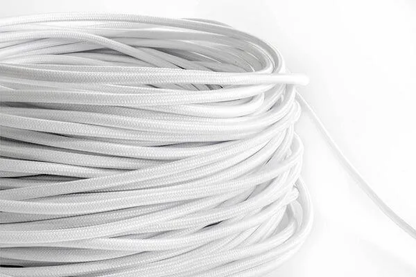 White Fabric Cord by the Foot — Hangout Lighting LED Bulbs & Lamps  