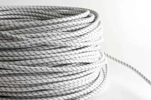 Grey Dot Fabric Cord by the Foot — Hangout Lighting LED Bulbs & Lamps  