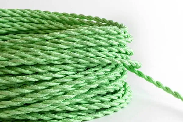 Mint Twisted Fabric Cord by the Foot — Hangout Lighting LED Bulbs & Lamps  