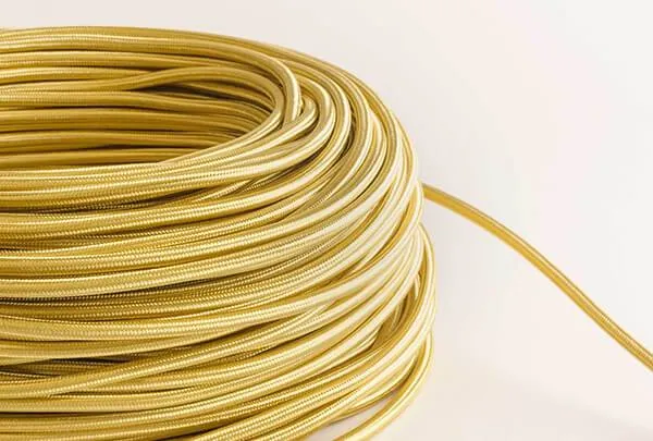 Gold Fabric Cord by the Foot — Hangout Lighting LED Bulbs & Lamps  