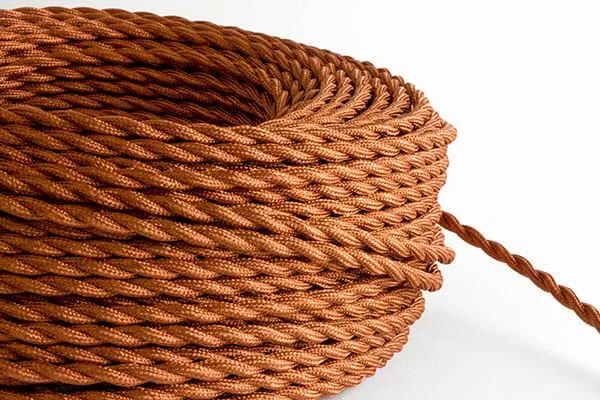 Rust Twisted Fabric Cord by the Foot — Hangout Lighting LED Bulbs & Lamps  