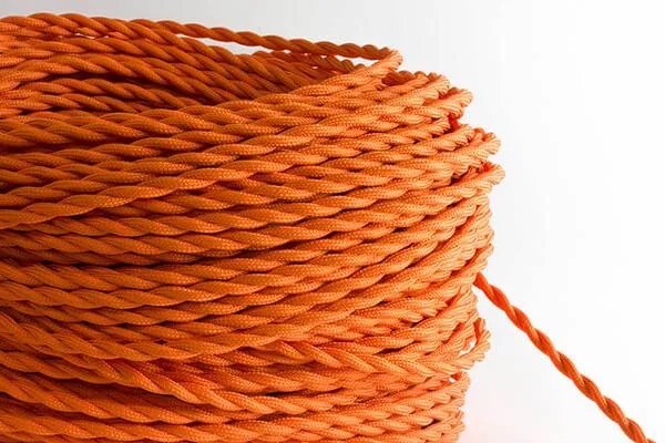 Orange Twisted Fabric Cord by the Foot — Hangout Lighting LED Bulbs & Lamps  