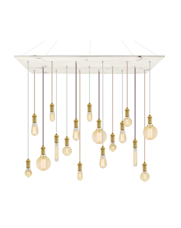 47"x24" Wood Chandelier: White with Light Victorian Mix — Hangout Lighting LED Linear Lights 40.0W 