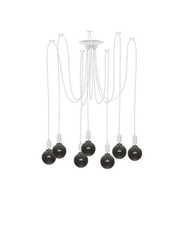 Swag Chandelier: White with Smoke — Hangout Lighting LED Pendant Lights 4.0W 