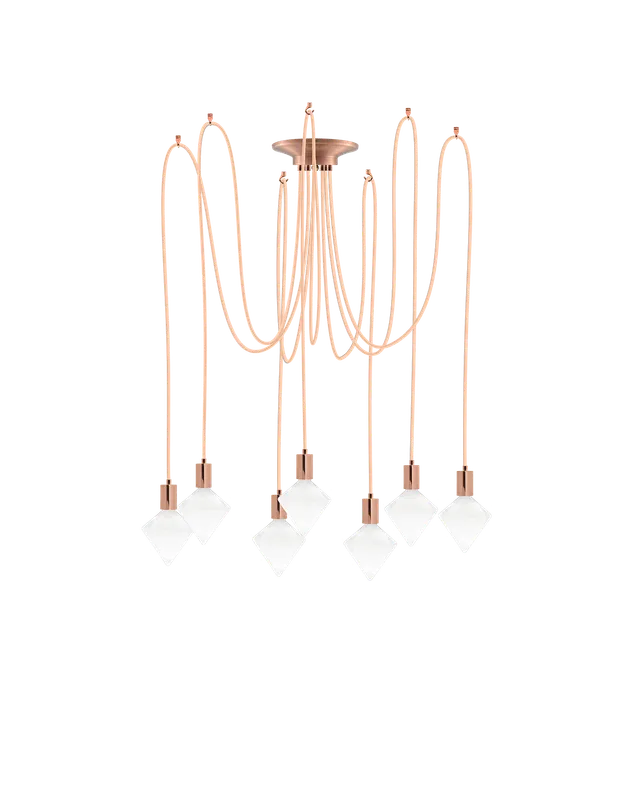 Swag Chandelier: Blush with White Diamond Bulbs — Hangout Lighting LED Pendant Lights 4.0W 