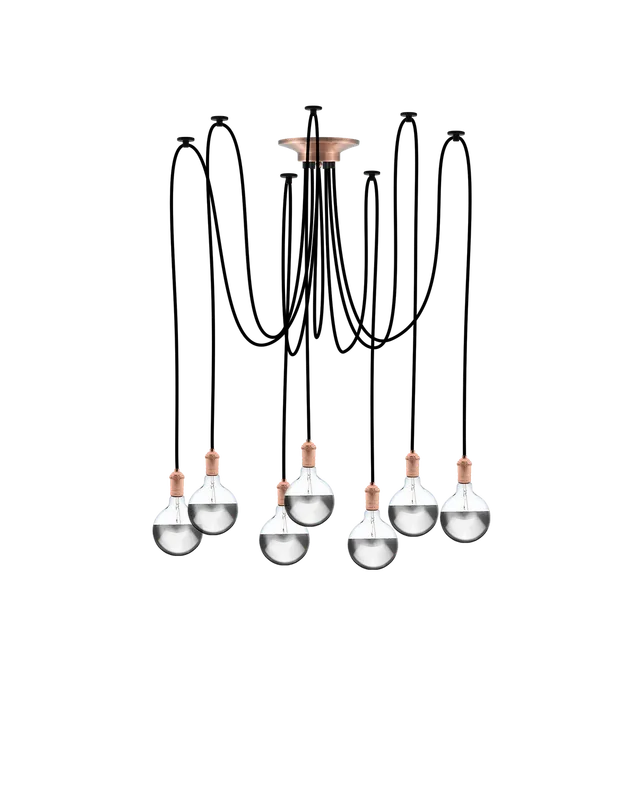 Swag Chandelier: Black and Copper — Hangout Lighting LED Pendant Lights 4.0W 