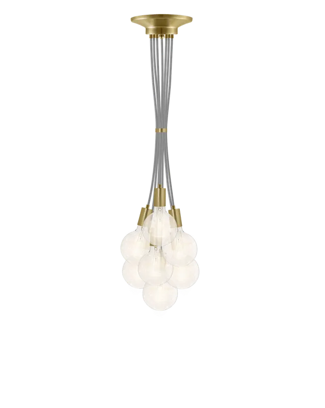 Cluster Chandelier - Grape: Grey and Brass — Hangout Lighting LED Pendant Lights 25.0W 