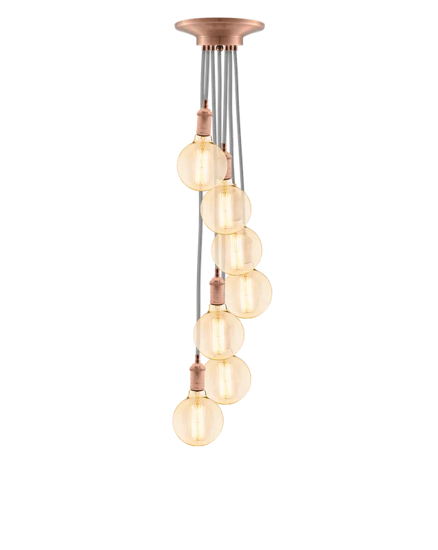 Cluster Chandelier - Staggered: Grey and Copper — Hangout Lighting LED Pendant Lights 4.0W 2200K