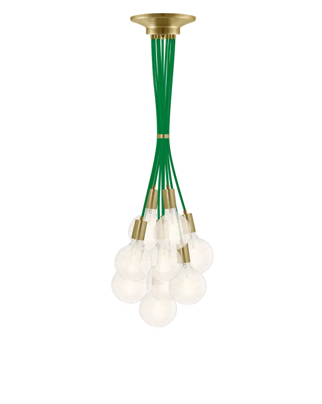 Cluster Chandelier - Grape: Green and Brass — Hangout Lighting LED Pendant Lights 25.0W 