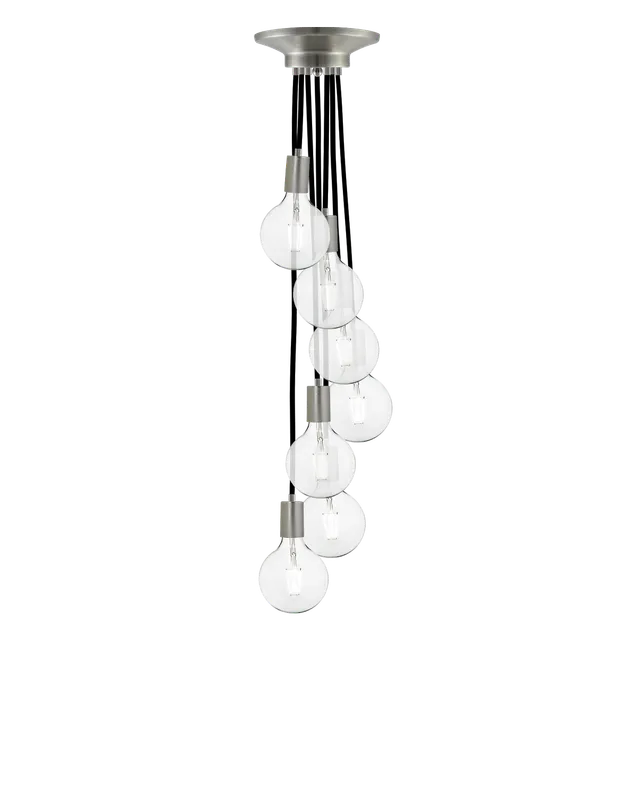 Cluster Chandelier - Staggered: Black and Nickel — Hangout Lighting LED Pendant Lights 4.0W 